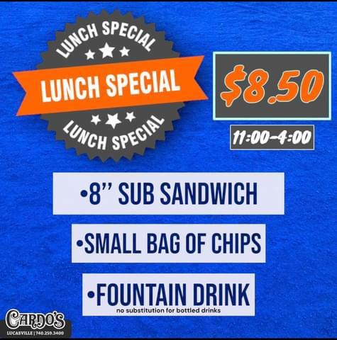 Cardo's Pizza of Lucasville Menu image 3